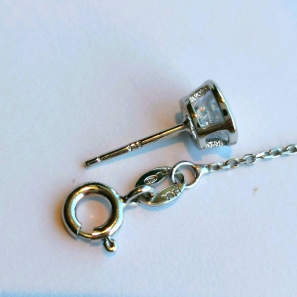 NWT sterling silver cz necklace earring set - Picture 5 of 6